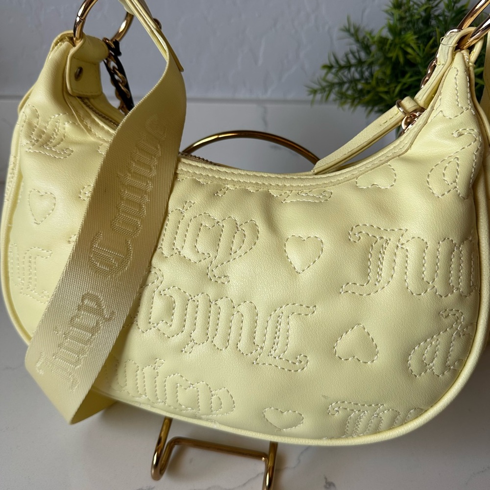 Juicy Couture Pale Yellow Quilted Shoulder Bag with Gold Chain - Picture 5 of 7